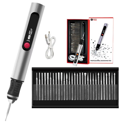 Unlock Your Creativity with the 32PCS Cordless Electric Engraving Pen Kit – Perfect for Metal, Glass, and More!