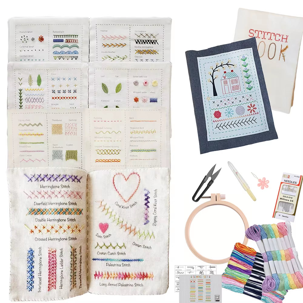 Sewing Books for Beginners Creative Embroidery Stitches Book Adults Basic Hand Embroidery Stitches Step-By-Step Tutorials